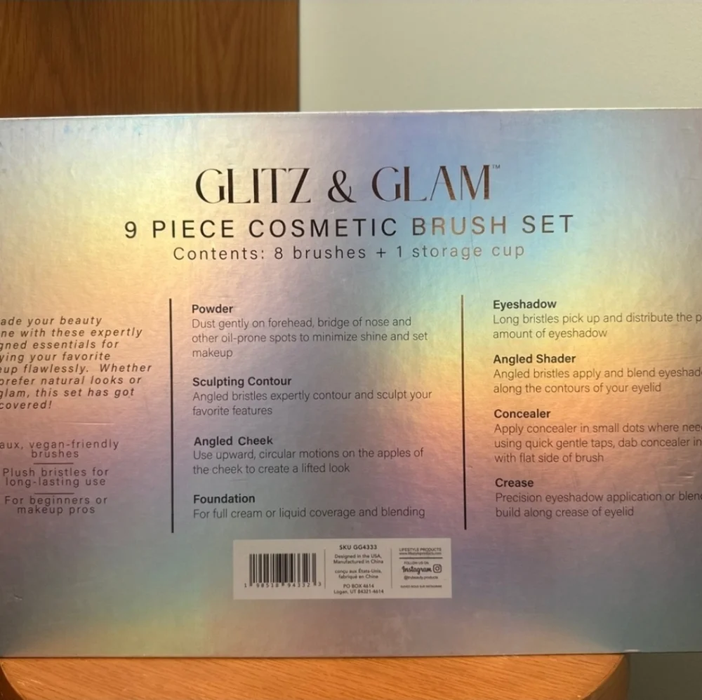 💕H.P💕 💙🔹️Glitz & Glam🔹️ Blue Bow 9 Pc Cosmetic Bow Makeup Brushes